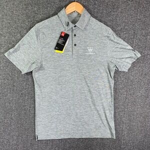 Under Armour Polo Men Small Gray Short Sleeve Top Golf Performance Heat Gear NEW